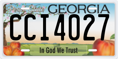 GA license plate CCI4027