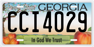 GA license plate CCI4029