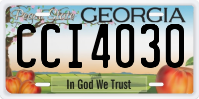 GA license plate CCI4030