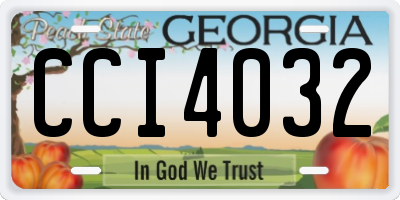 GA license plate CCI4032