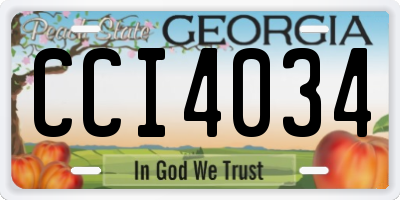 GA license plate CCI4034