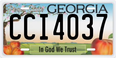 GA license plate CCI4037
