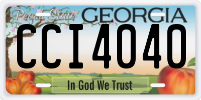 GA license plate CCI4040