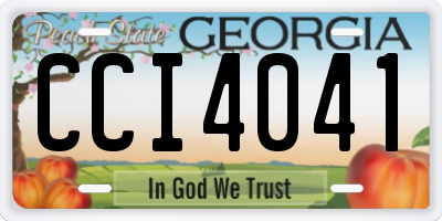 GA license plate CCI4041