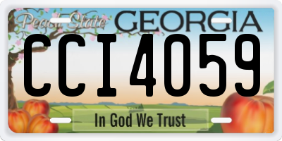 GA license plate CCI4059