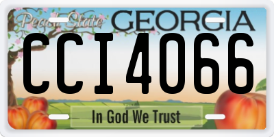 GA license plate CCI4066