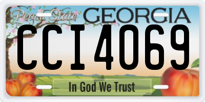 GA license plate CCI4069