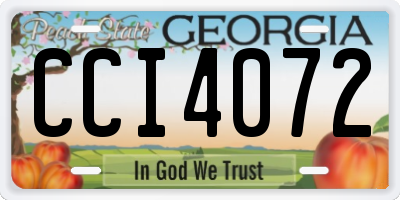 GA license plate CCI4072