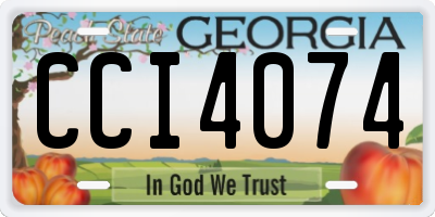 GA license plate CCI4074