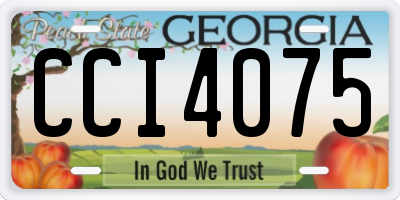 GA license plate CCI4075