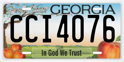 GA license plate CCI4076