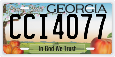 GA license plate CCI4077