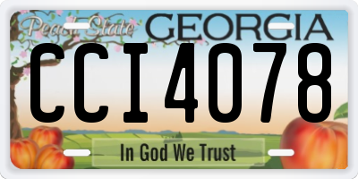 GA license plate CCI4078
