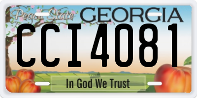 GA license plate CCI4081