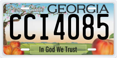 GA license plate CCI4085
