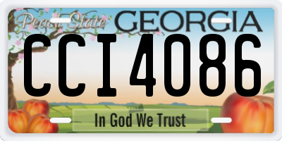 GA license plate CCI4086