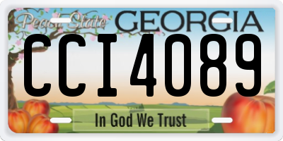 GA license plate CCI4089