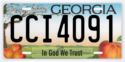GA license plate CCI4091
