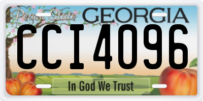 GA license plate CCI4096
