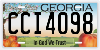 GA license plate CCI4098