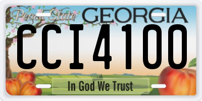 GA license plate CCI4100
