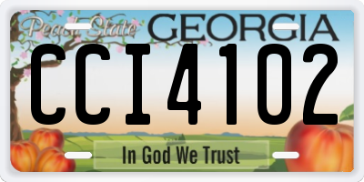 GA license plate CCI4102