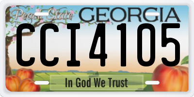 GA license plate CCI4105