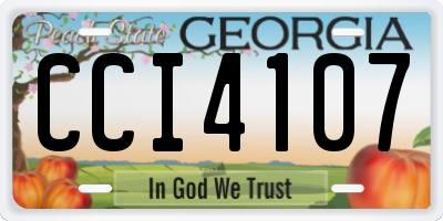 GA license plate CCI4107