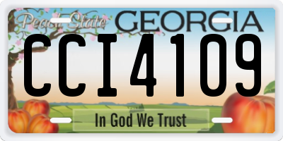 GA license plate CCI4109