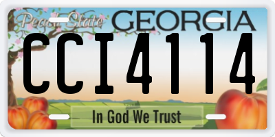 GA license plate CCI4114