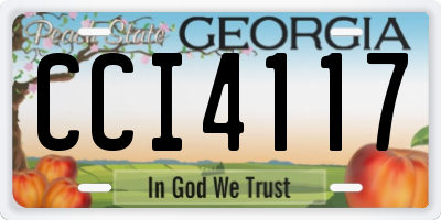 GA license plate CCI4117