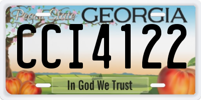 GA license plate CCI4122