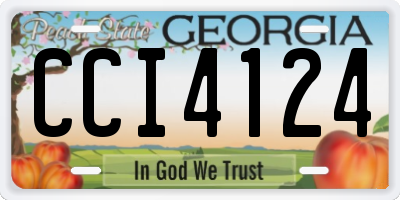 GA license plate CCI4124