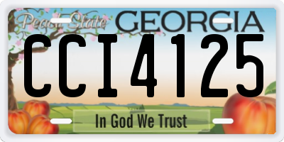 GA license plate CCI4125
