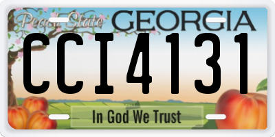 GA license plate CCI4131