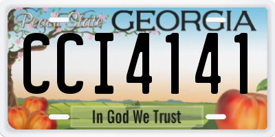 GA license plate CCI4141