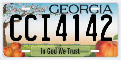 GA license plate CCI4142