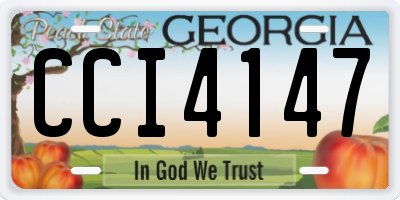 GA license plate CCI4147