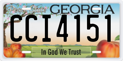 GA license plate CCI4151