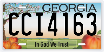 GA license plate CCI4163