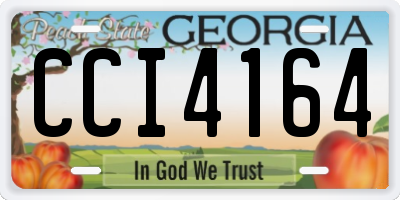 GA license plate CCI4164