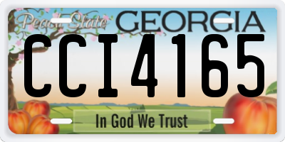 GA license plate CCI4165