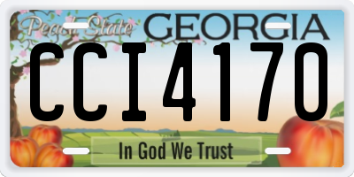 GA license plate CCI4170