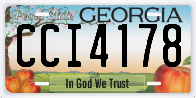 GA license plate CCI4178