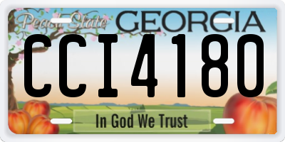 GA license plate CCI4180