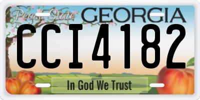 GA license plate CCI4182
