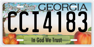 GA license plate CCI4183
