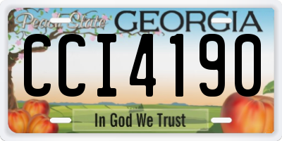 GA license plate CCI4190