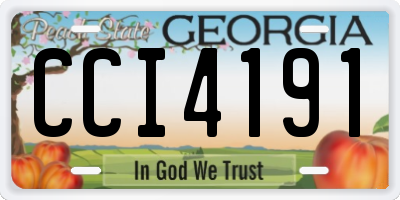GA license plate CCI4191