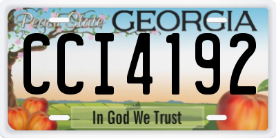 GA license plate CCI4192
